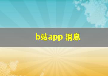 b站app 消息